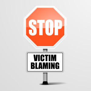 detailed illustration of a red stop Victim Blaming sign, eps10 vector