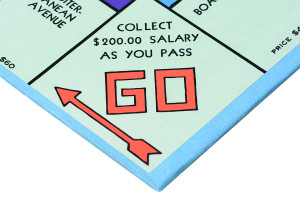 Closeup Monopoly Board Game Go Corner