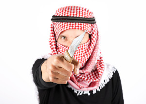 Islamic terrorist with knife