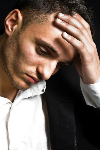 Portrait Of Sad Depressed Young Man