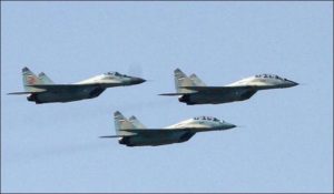 three fighter jets